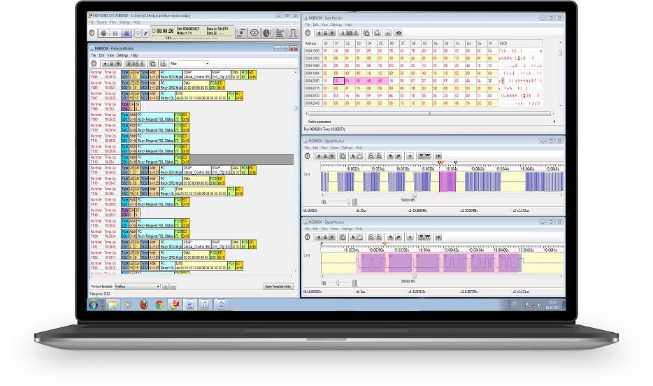 Typical analyzer software screen